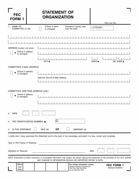 America Party (AMEP) FEC Form 1