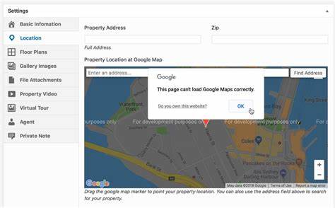Google Maps shows "For development purposes only