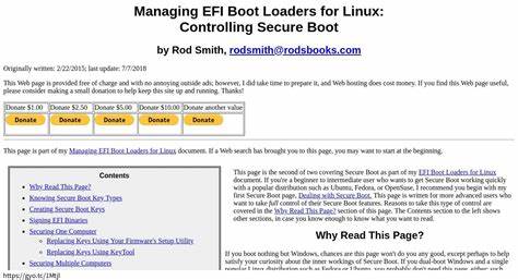 Managing EFI boot loaders for Linux: Controlling secure boot (2015)
