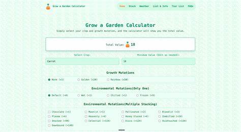 Grow a Garden Calculator