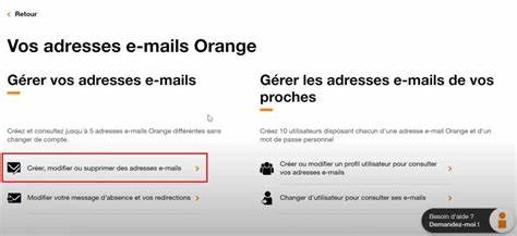 Créé une nouvelle adresse mail Orange