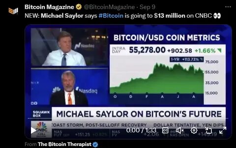 Saylor says Bitcoin will hit $13 million in 20 years - Mitrade