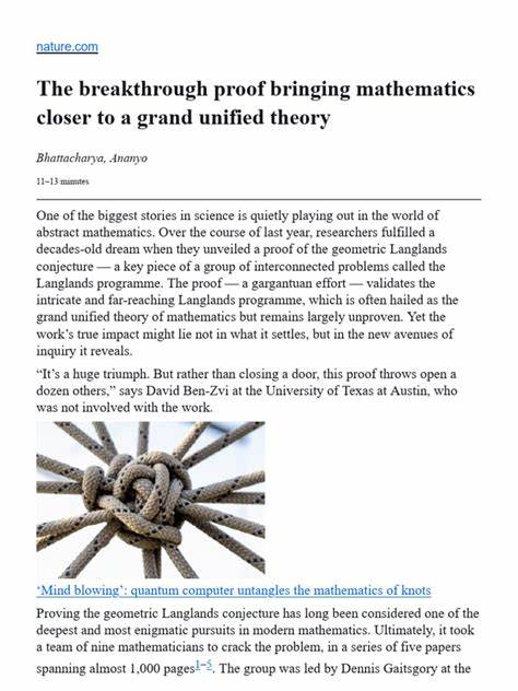 The breakthrough proof bringing mathematics closer to a grand unified theory [pdf]