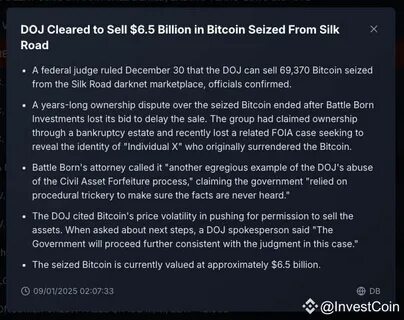 DOJ Cleared to Sell Seized $6.5B Bitcoin Seized from Silk Road - Crypto Times