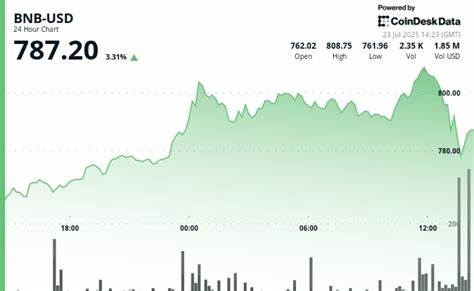 BNB Briefly Tops $800 as Investors Adopt Risk-On Attitude, Corporate Adoption Grows