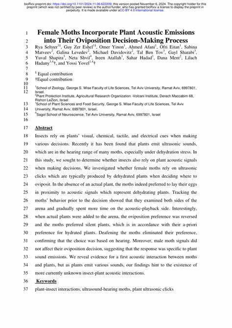 Female Moths Incorporate Plant Acoustic Emissions
