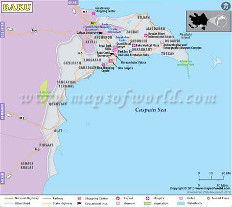 Baku Map | Map of Baku City, Azerbaijan - Maps of World
