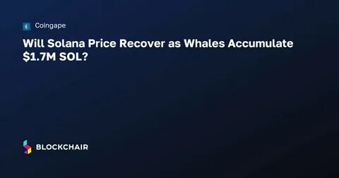 Will Solana Price Recover as Whales Accumulate $1.7M SOL? - CoinGape