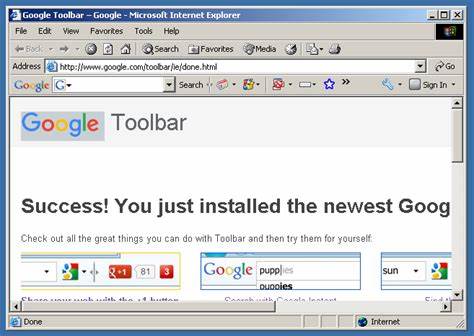 Old Page of Google Toolbar