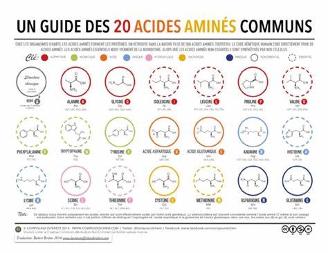 Les 20 acides aminés : tableau et explications