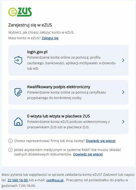 Informacje dotyczące PUE/eZUS - ZUS