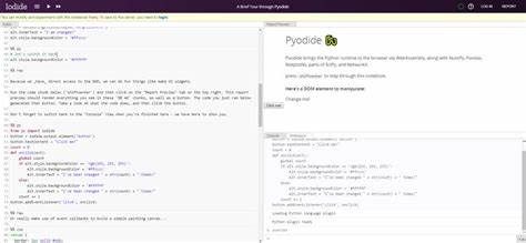 I built a Python playground with Pyodide and Ace in ~100 lines of JavaScript