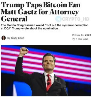Trump Taps Bitcoin Fan Matt Gaetz for Attorney General - Decrypt