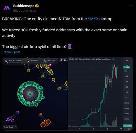 Bubblemaps Warns of $170M Sybil Attack in MYX Airdrop — Largest Ever?