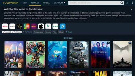 JustWatch - Streaming Search Engine for movies and tv series