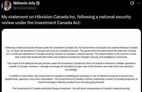 Canada Orders Hikvision Shutdown Plus Federal Product Removal and Ban