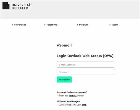 Webmail der Universität Bielefeld