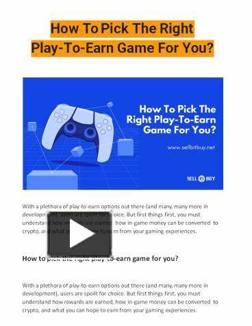 How to Pick the Right Play-to-Earn Game for You - CoinDesk