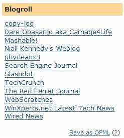 My Blogroll Is My Feed Reader