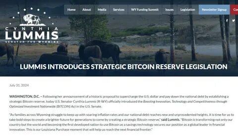 Bitcoin Reserve Is Likely to Come First From States, Senator Lummis Says