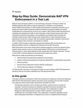 Test Lab Guide: Demonstrate NAP for Remote Access VPN - TechNet 