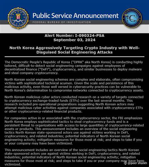 North Korea Targeting Crypto Industry, Says FBI