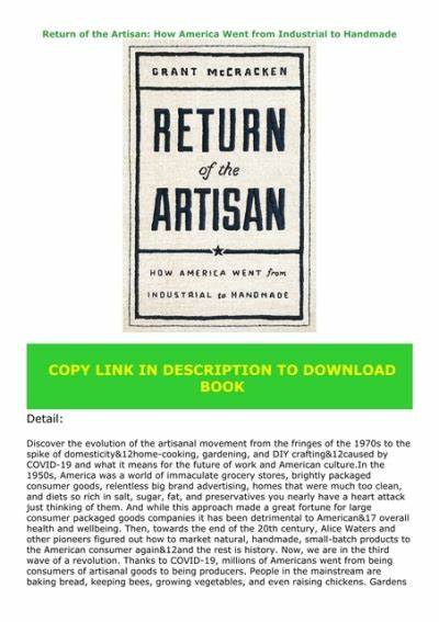 The Return of the Artisans