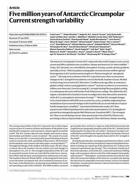 Five million years of Antarctic Circumpolar Current strength variability (2024)
