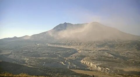 Strong winds at Mount St. Helens stirs up ash from 1980 eruption