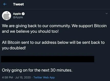 Apple's Twitter Account Hacked by Bitcoin Scammers - MacRumors