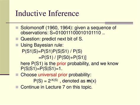 Solomonoff's Theory of Inductive Inference