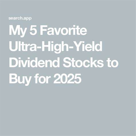 My Favorite Ultra-High-Yield Dividend Stocks to Buy With $100 Right Now