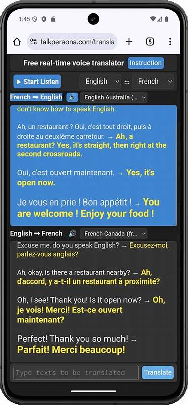 Free live voice translation tool – by TalkPersona.com