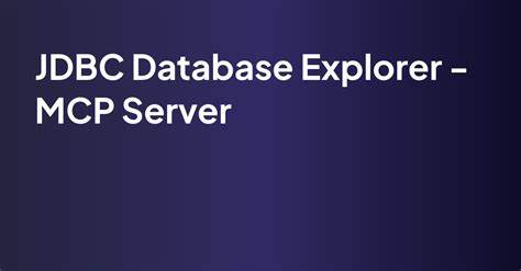 MCP server for all databases (based on JDBC)