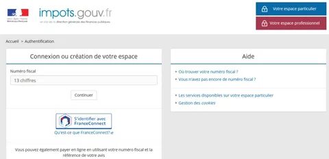 Particuliers | authentification - impots.gouv.fr