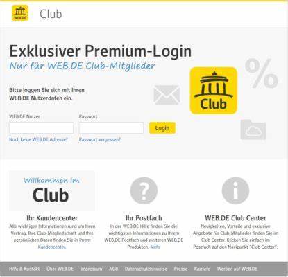 WEB.DE Club - Login