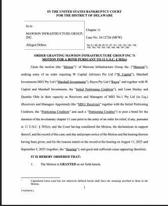 Judge sees 'smoke' in Chapter 11 miner case, orders $1.5M bond