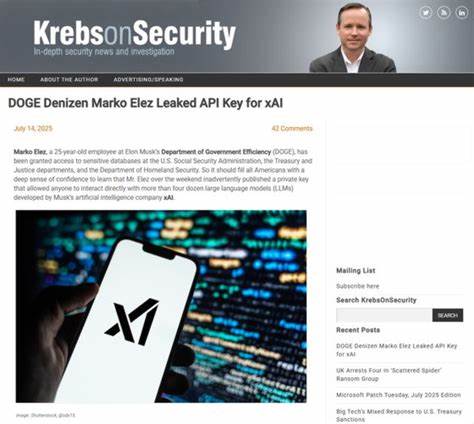 Doge Denizen Marko Elez Leaked API Key for XAI