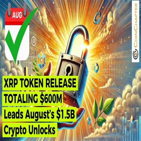 $600M XRP token release to bring August crypto unlocks to $1.5B