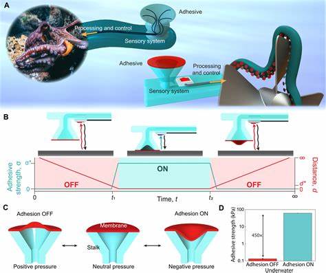 Mechanical underwater adhesive devices for soft substrates