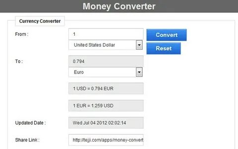 Convert United States Dollar To Euro