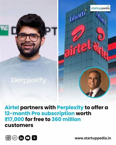 Perplexity partners with India's #2 carrier for free 12 months Pro to 360M users