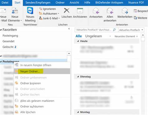 Posteingang web.de mit Outlook synchronisieren - ja. Mails in Ordner 