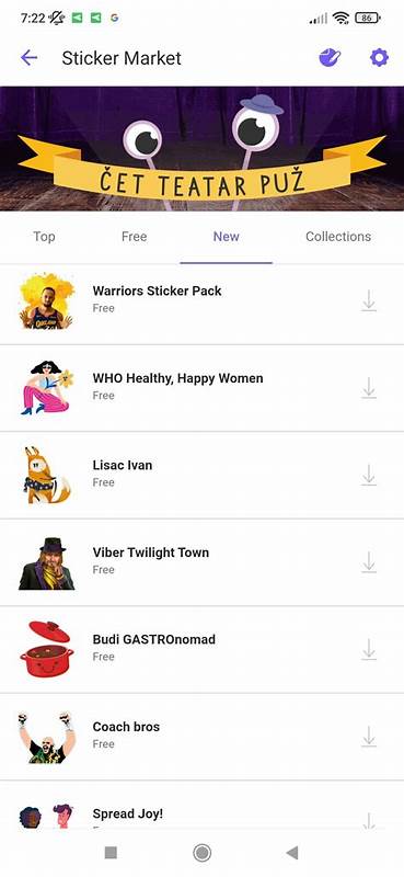 How to use the free sticker sets on Viber