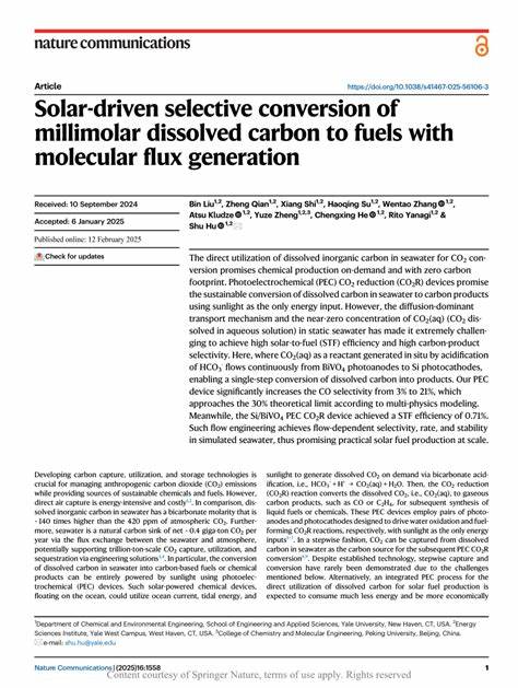 Conversion of millimolar dissolved CO2 to fuels with molecular flux generation