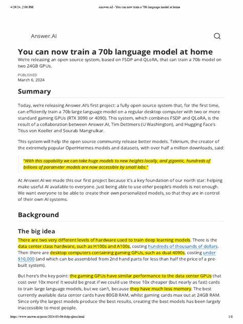 You can now train a 70B language model at home