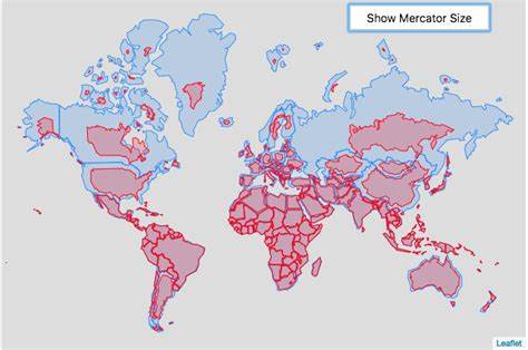Real Country Sizes Shown on Mercator Projection (Updated)