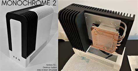 Monochrome 2: custom fanless 7.5L Strix Halo system (WIP)