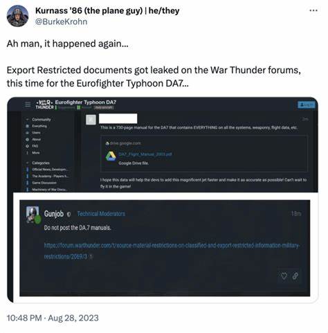 Restricted data once again leaked on War Thunder forums