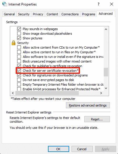Not all browsers perform revocation checking